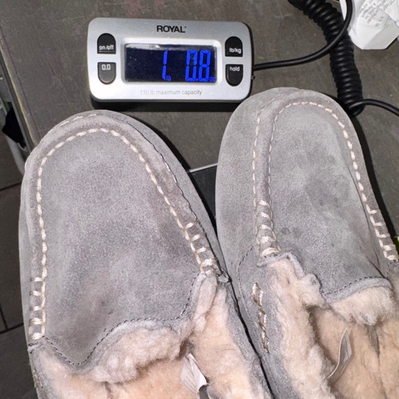 UGG Ansley Slipper Women Size 7 Grey Excellent Suede Wool Lined Moccasin 1106878 - Picture 9 of 9